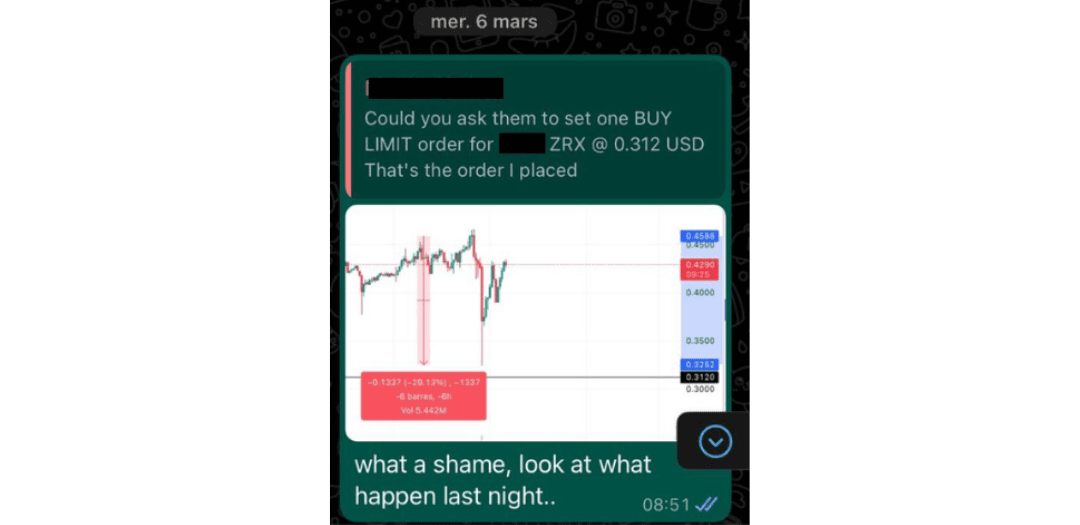 WhatsApp conversation with Asset Manager